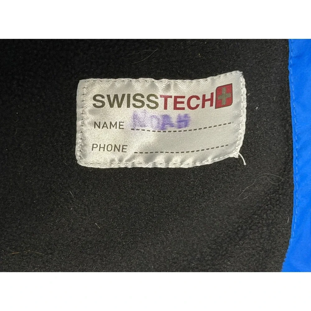 SwissTech Kids Blue Hooded Puffer Jacket Fleece Lined Size M‎ 8 SW33100078181B